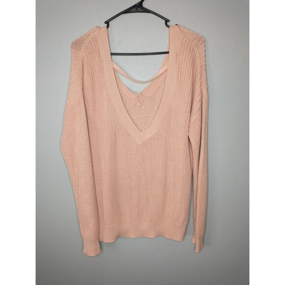 Forever 21 Mauve Pink Knit Sweater Women’s Small V-Neck Keyhole Back Pullover - Picture 3 of 5